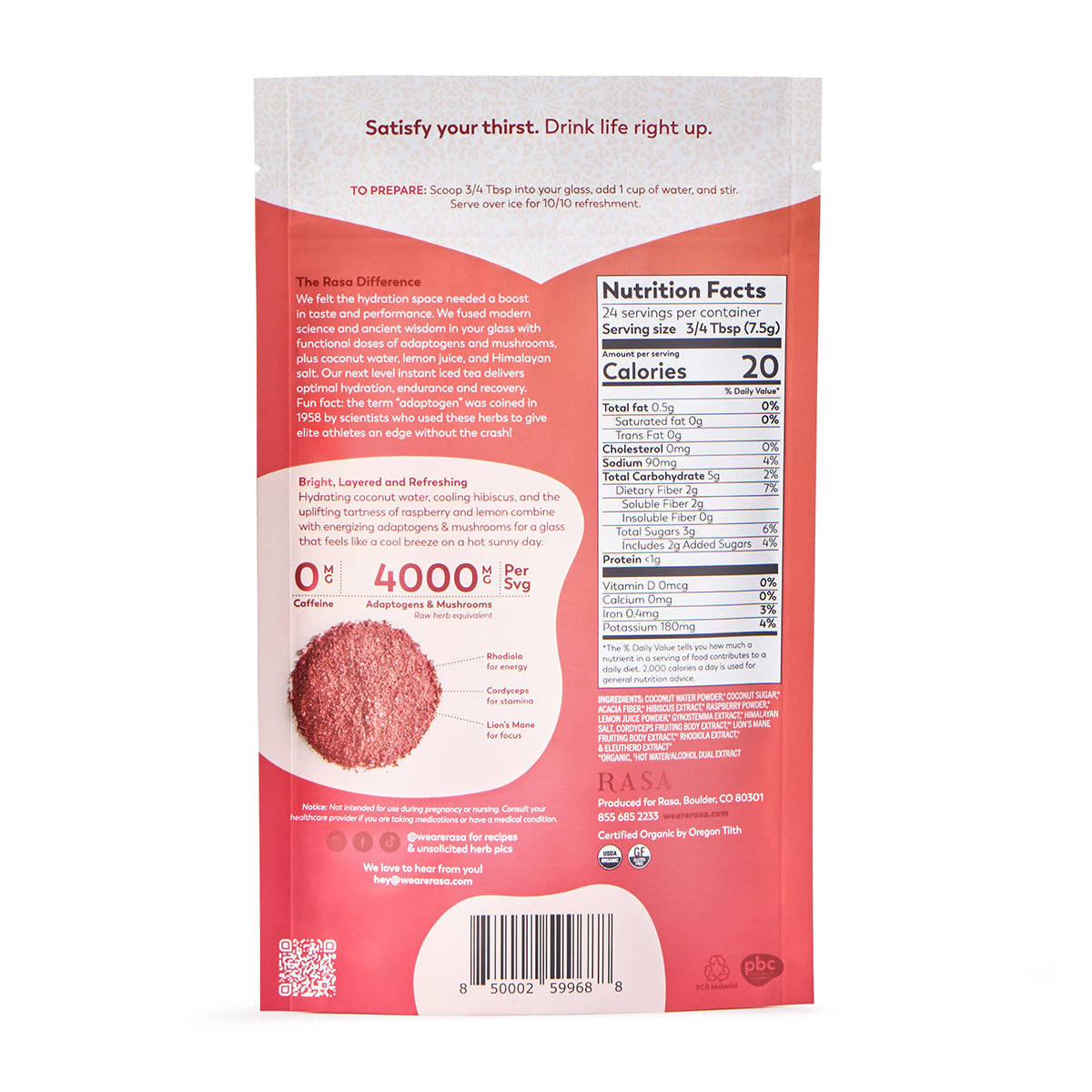 RASPBERRY HIBISCUS HYDRATION | 6oz/24 svgs | Case of 6