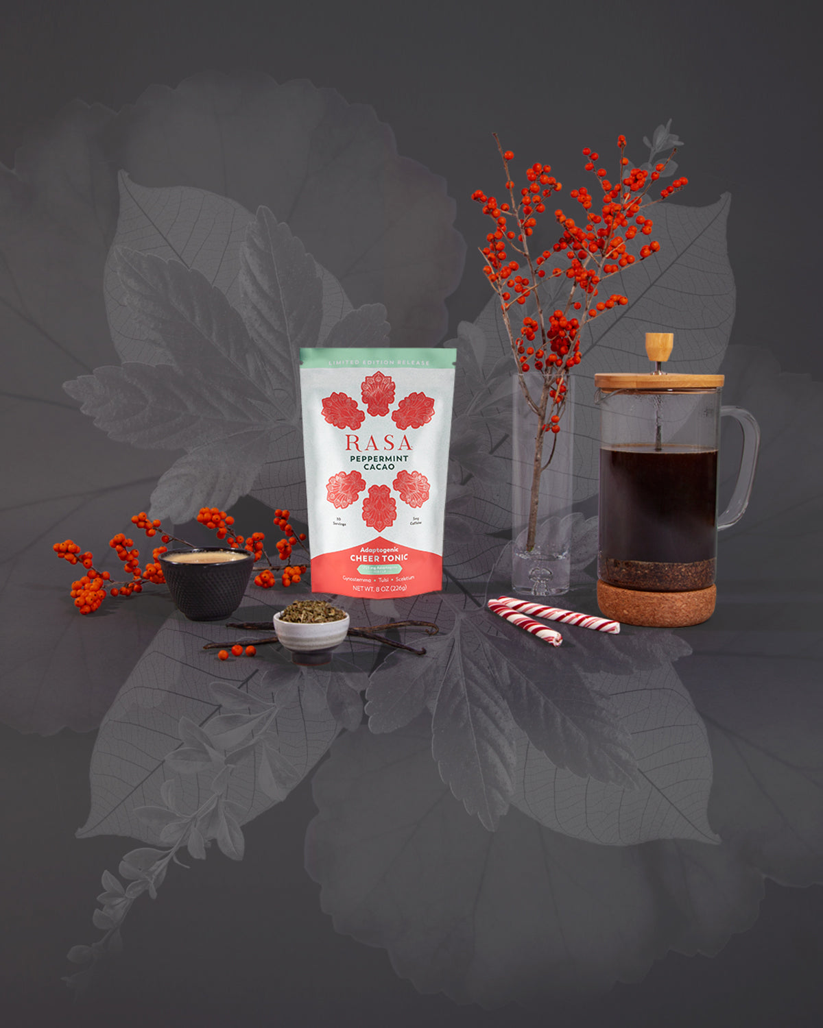 PEPPERMINT CACAO ~ CHEER TONIC | French Press Brew | 8 oz/30 svgs